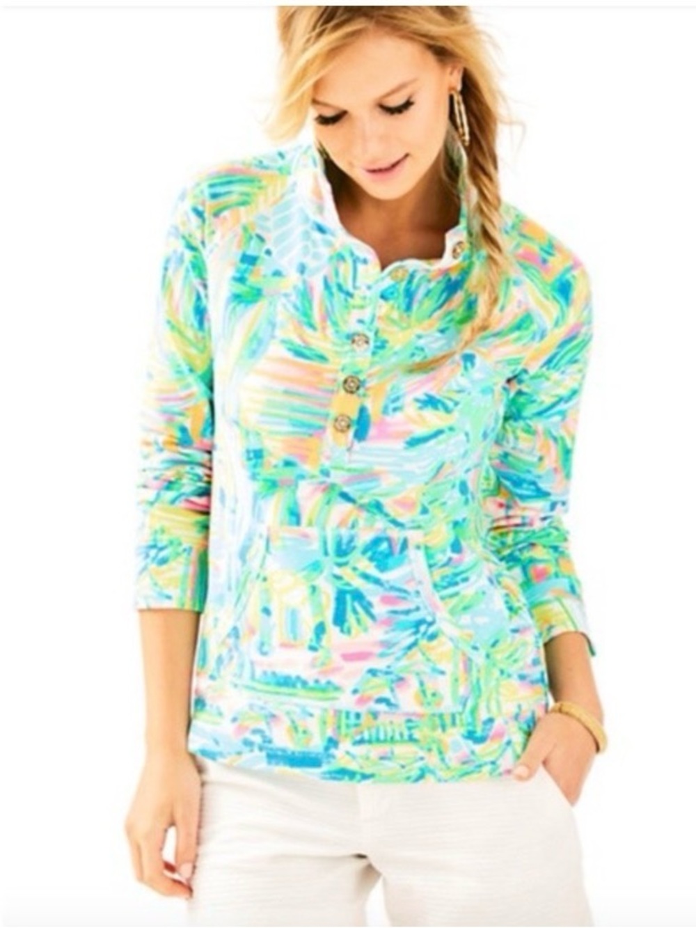 Lilly Pulitzer UPF 50+ Captain Popover in Multi Sea Salt and Fun Sz XS - Picture 2 of 10